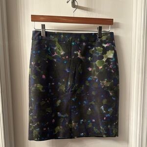 J. Crew Blue and Green Pencil Skirt